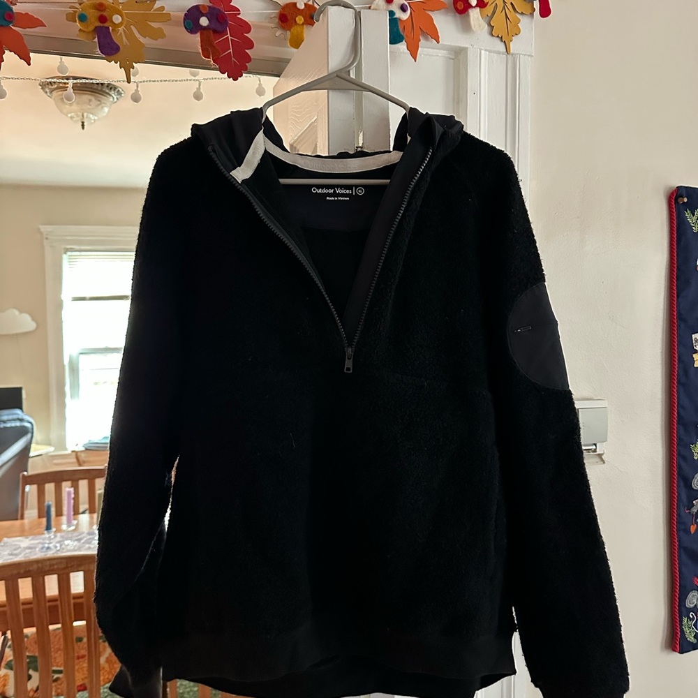 Outdoor Voices Black MegaFleece half zip